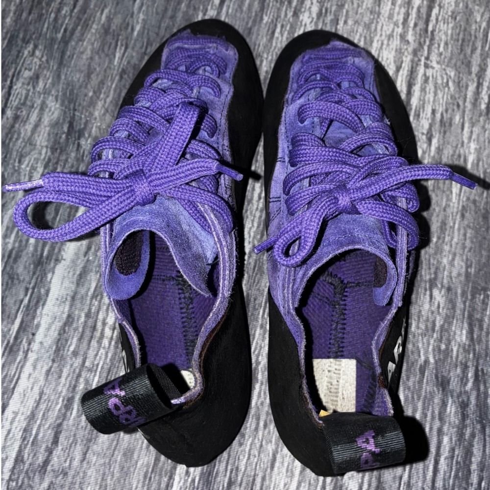SCARPA Rock Climbing Lace Up Sued Purple Black Women Size EU 36 1/2 - Picture 9 of 13